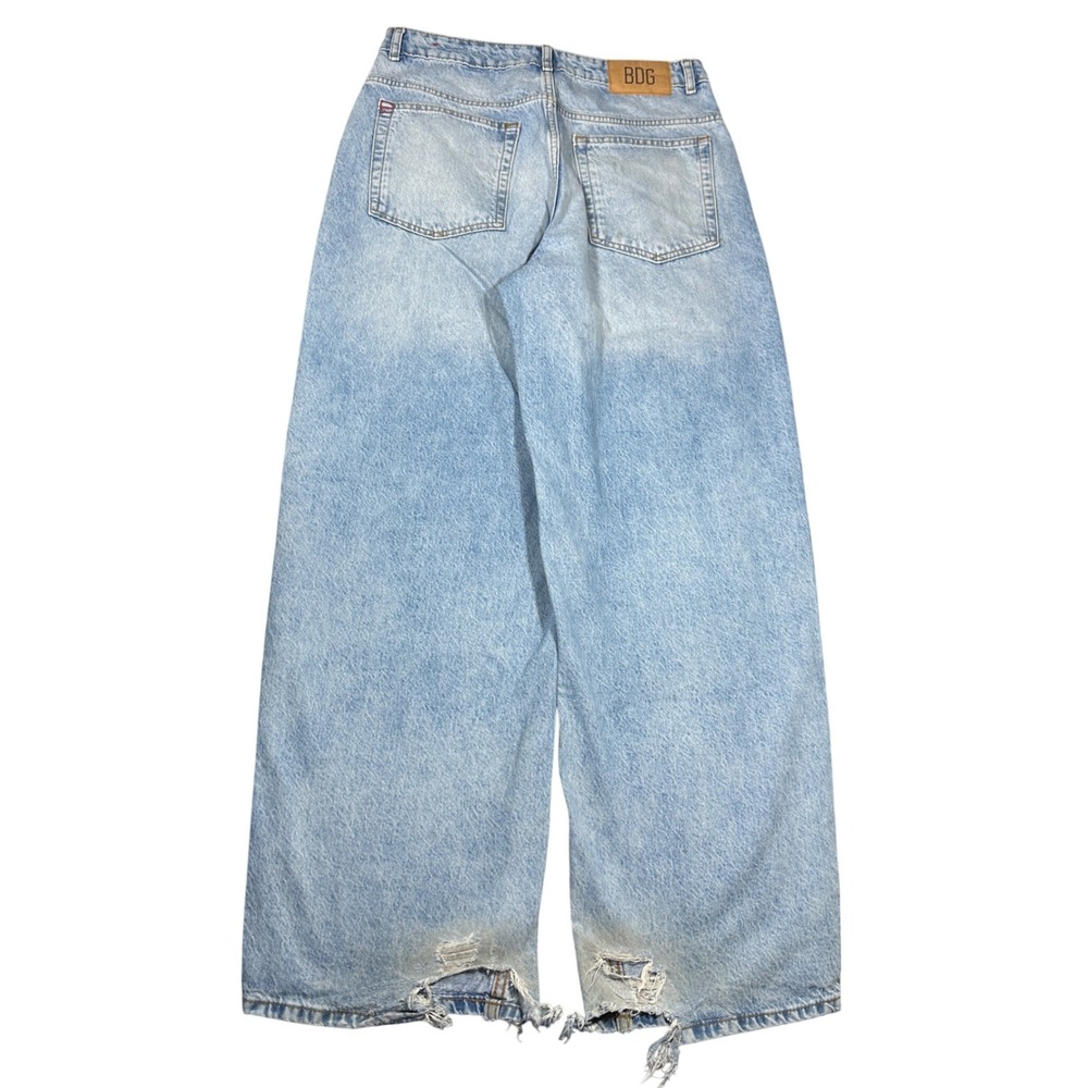 BDG Urban Outfitters Baggy Skate Jeans Light Wash Blue Wide Leg 30W Distressed